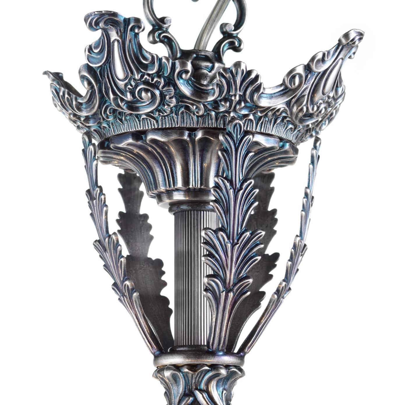 Klassieke kroonluchter in blauw/zilver afwerking