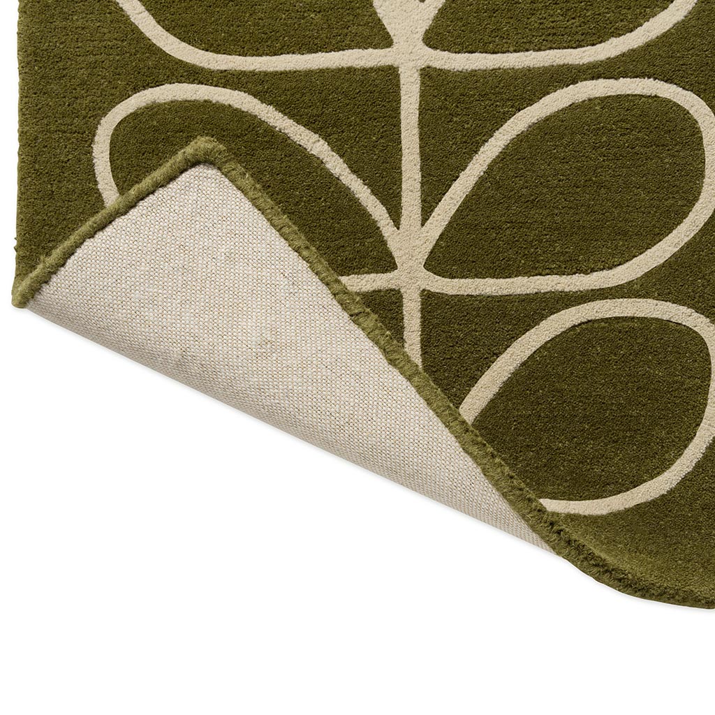 Linear Stem Olive handgemaakt vloerkleed | Maat: 200 × 280 cm