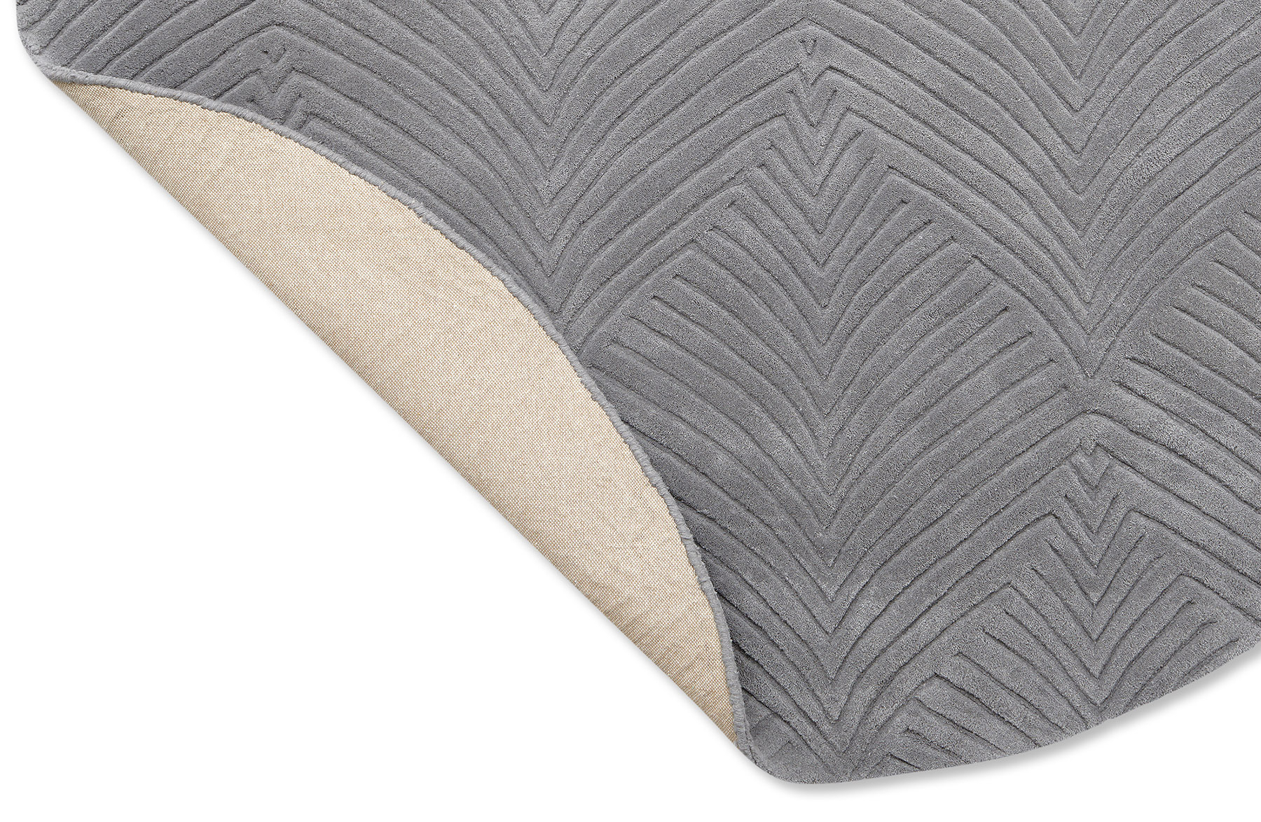 Tapis rond Folia gris froid