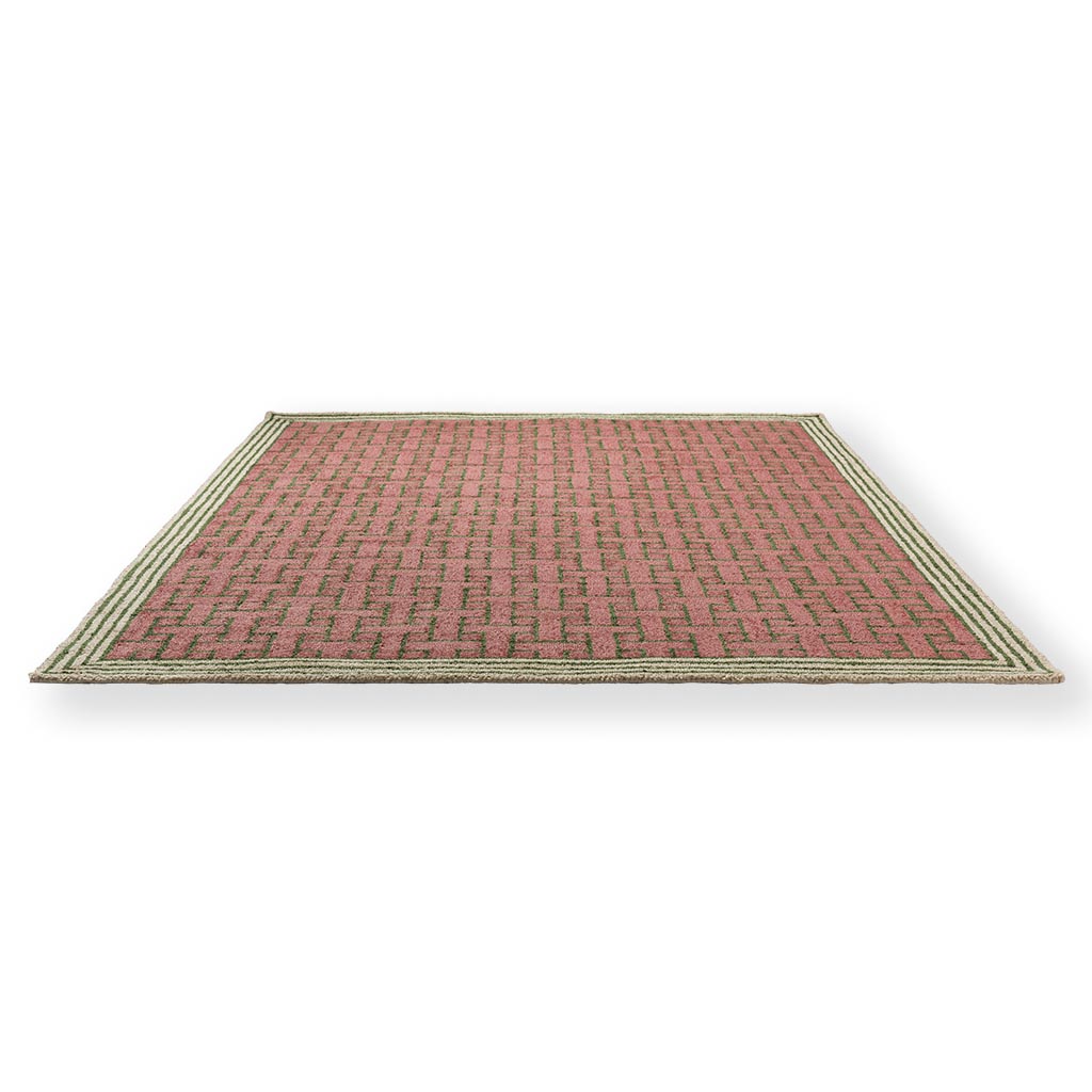 Monogram roze outdoor vloerkleed | Maat: 250 × 350 cm