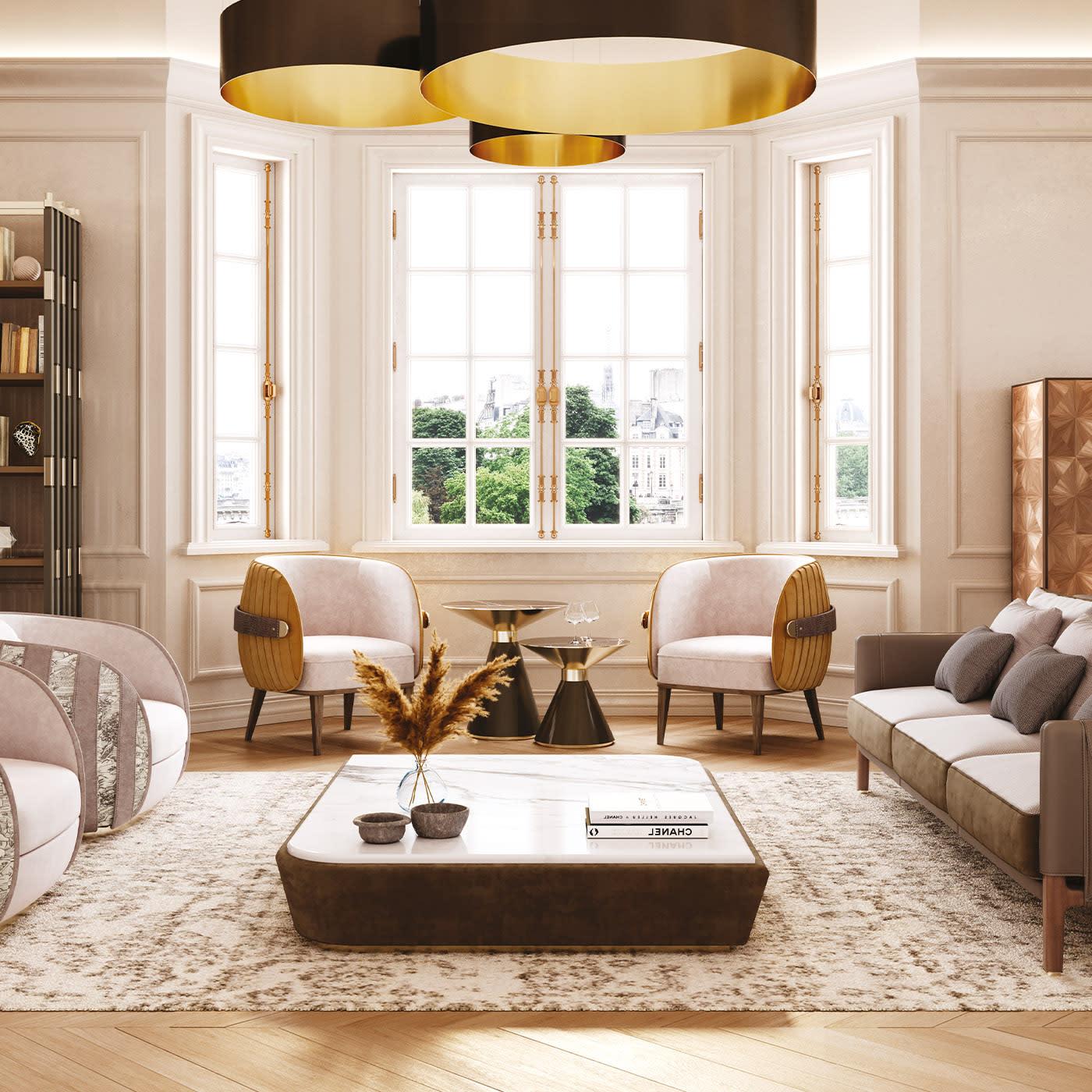 Table d’appoint contemporaine Crono | Dimensions: Ø 50 × H 45 cm