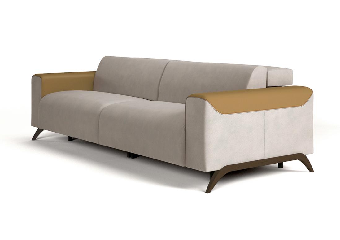 Atlanta 2-zits leren en stoffen bank