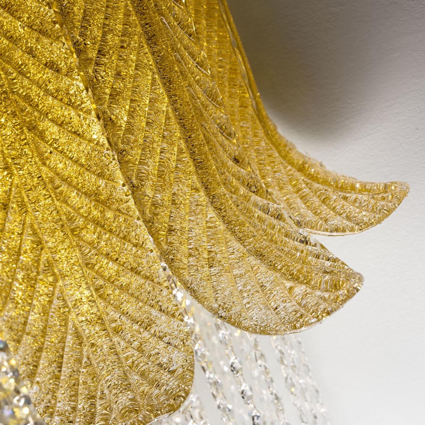 Applique murale en feuilles de Murano avec accents dorés