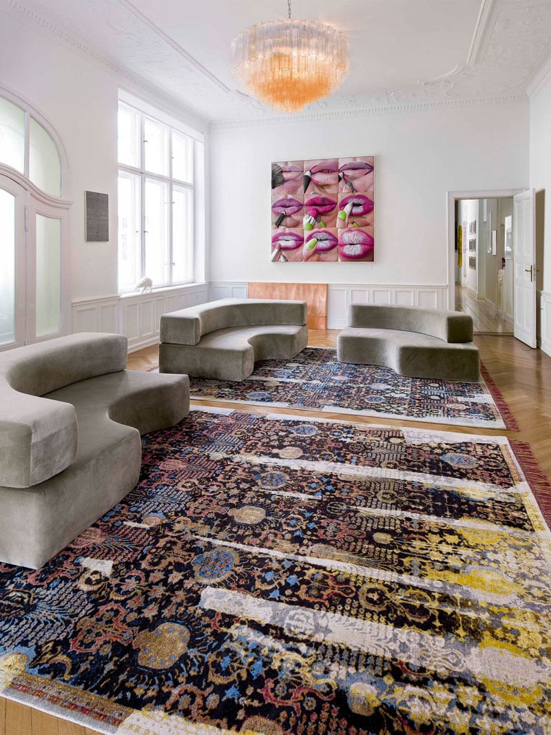 Blood Moon handgemaakt luxe vloerkleed