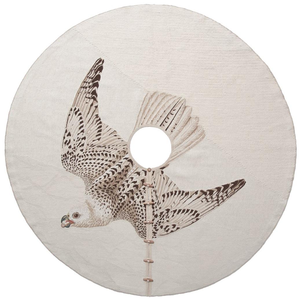 Tapis rond design tissé main Migration Gazza