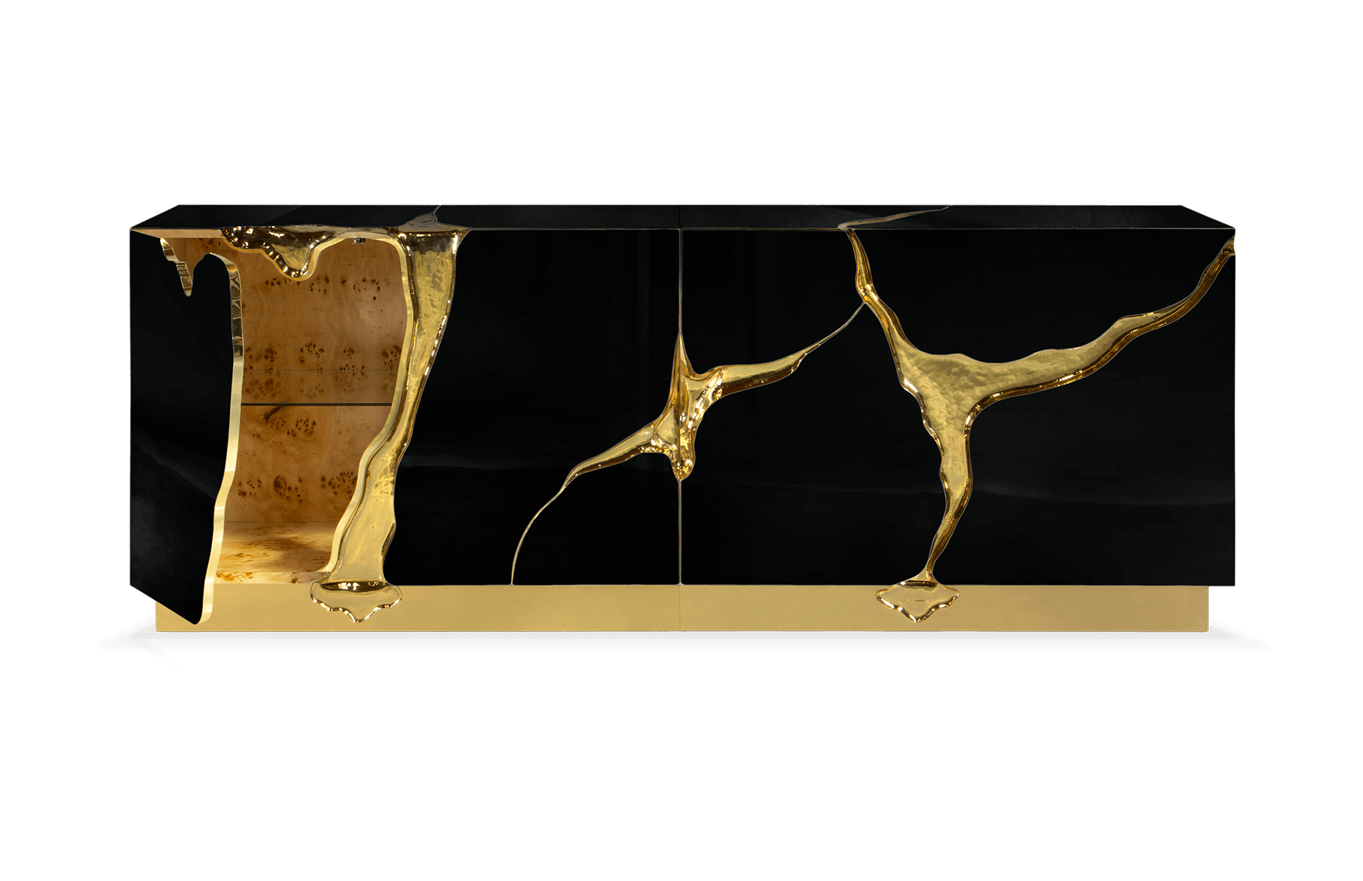Zwart en gouden elite dressoir
