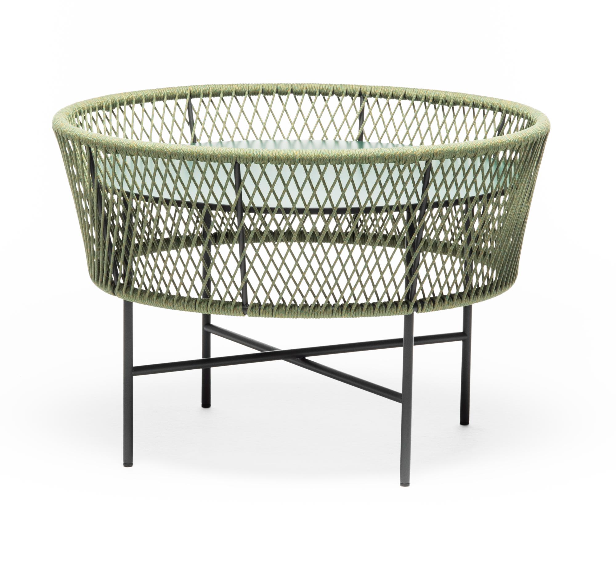 Table basse d'extérieur ronde Tamburo Verte