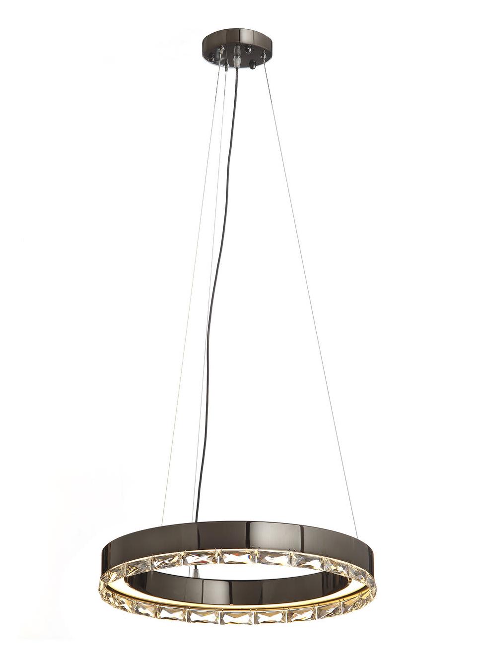 Asfour donker nikkel ring LED hanglamp