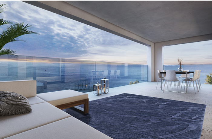 Modern handgeknoopt blauw tapijt | Maat: 200 × 300 cm