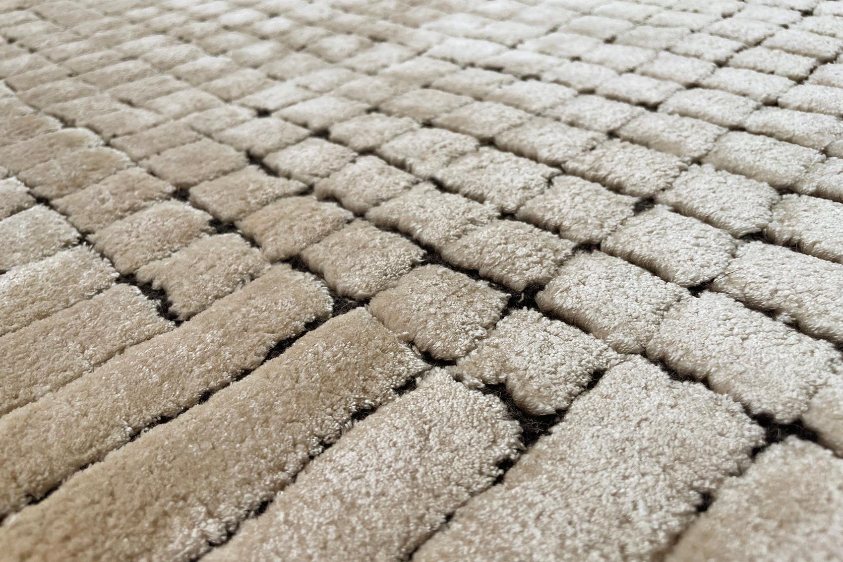 Tapis tufté main Geometry sable | Taille: 300 × 400 cm