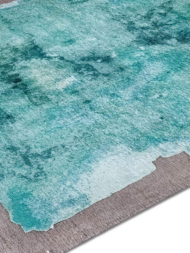 Tapis de luxe noué à la main Mono aqua