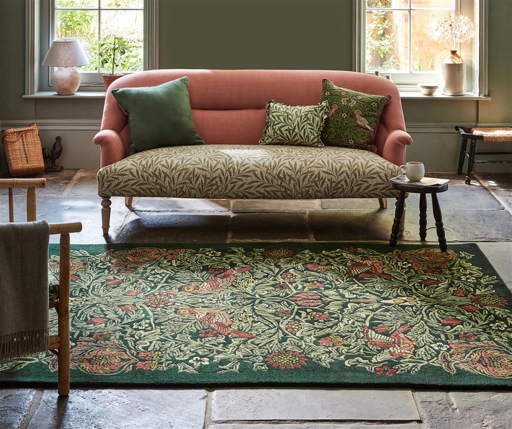 Bird Tump groen wollen tapijt | Maat: 250 × 350 cm