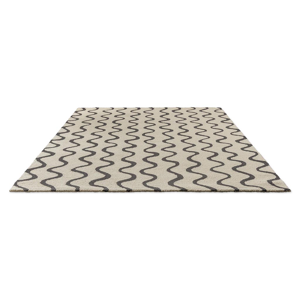 Ribbon houtskool vloerkleed