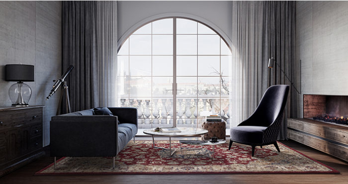 Tapis oriental rouge