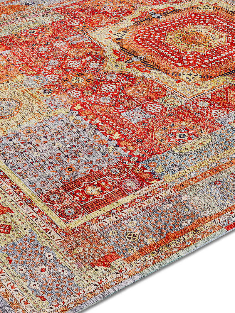 Cosmic geel handgeknoopt vloerkleed