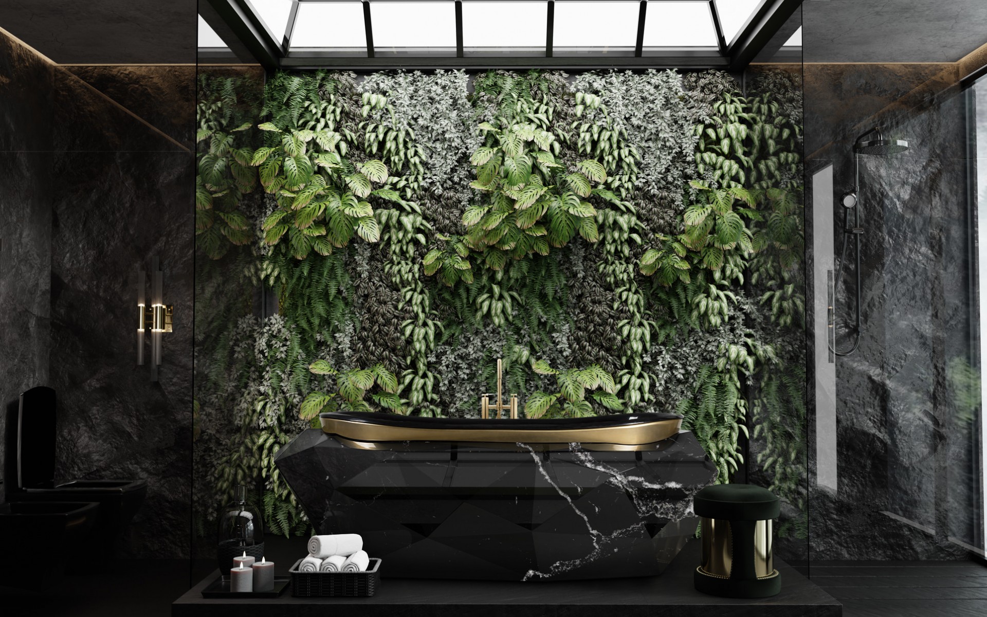 Baignoire Gemstone en marbre composite
