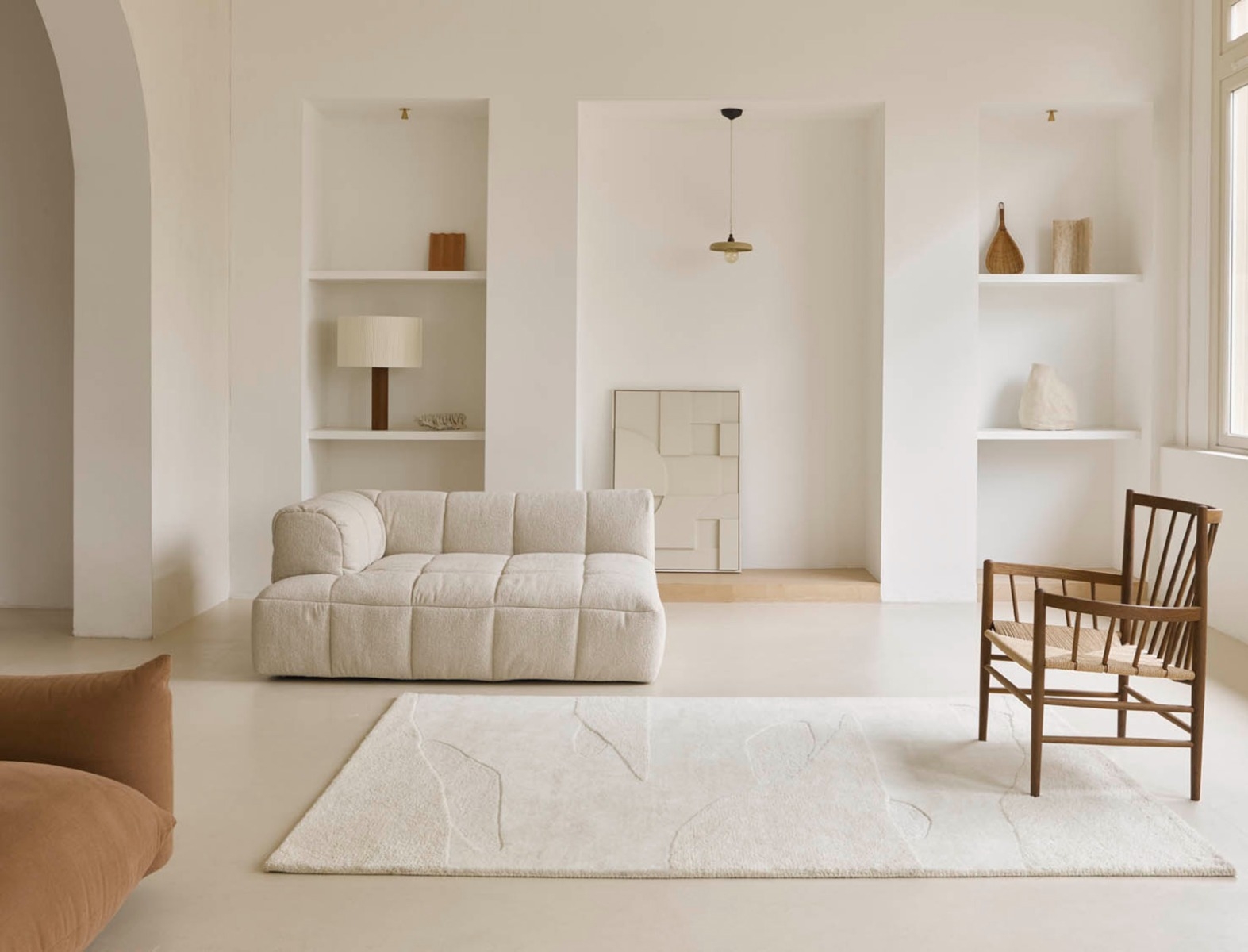 Decor Scape wolwit vloerkleed