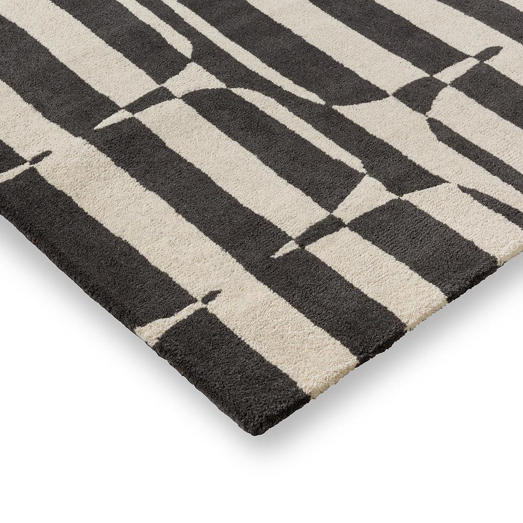 Lohko Stripe houtskool vloerkleed