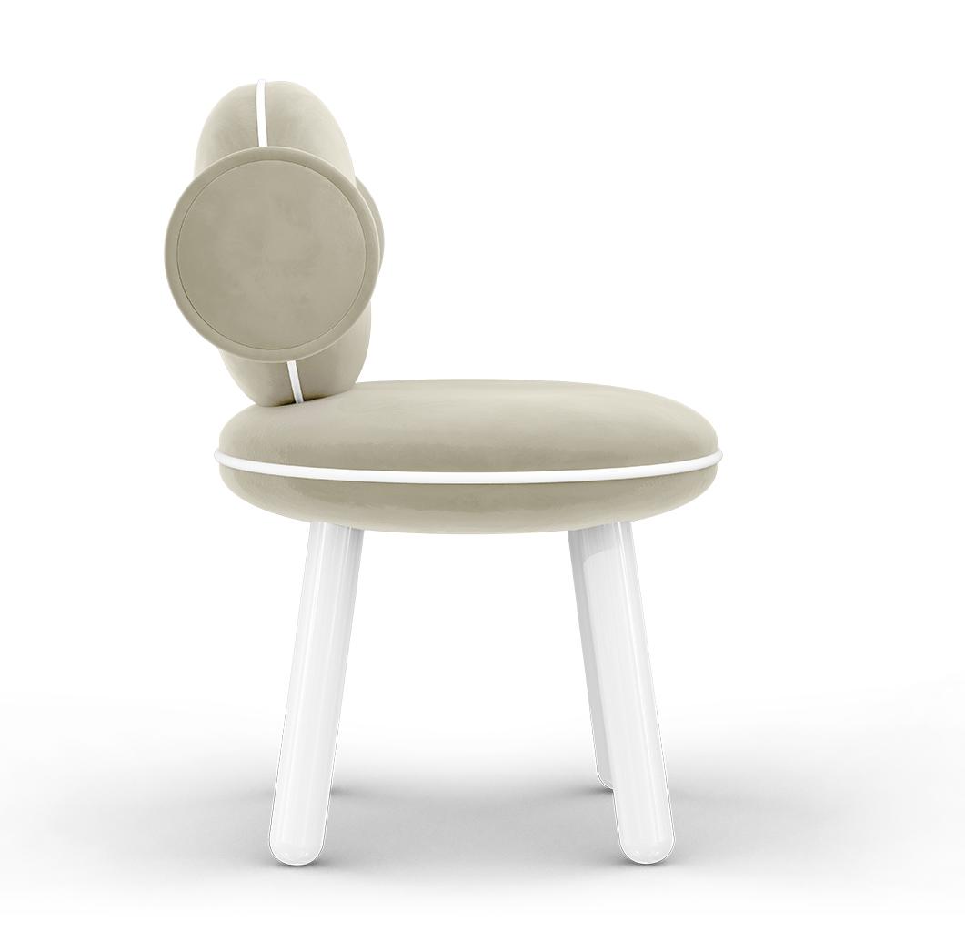 Petit pouf-chaise Lolly crème