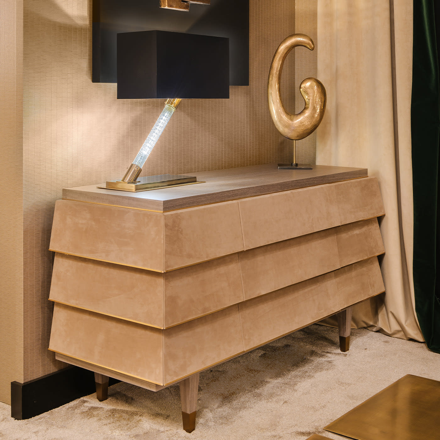 Hancock luxe Italiaanse ladekast | Kleur: Beige