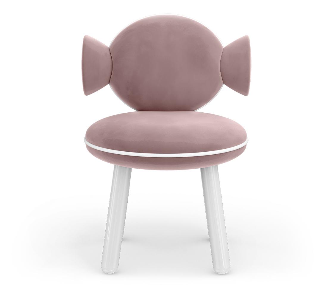 Petit pouf-chaise Lolly rose