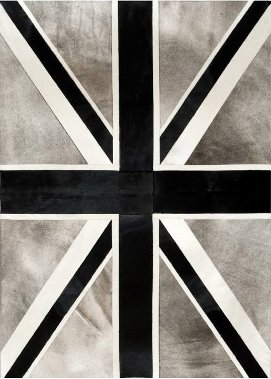 Union Jack koeienhuid tapijt | Maat: 135 × 185 cm Union Jack koeienhuid tapijt | Maat: 135 × 185 cm