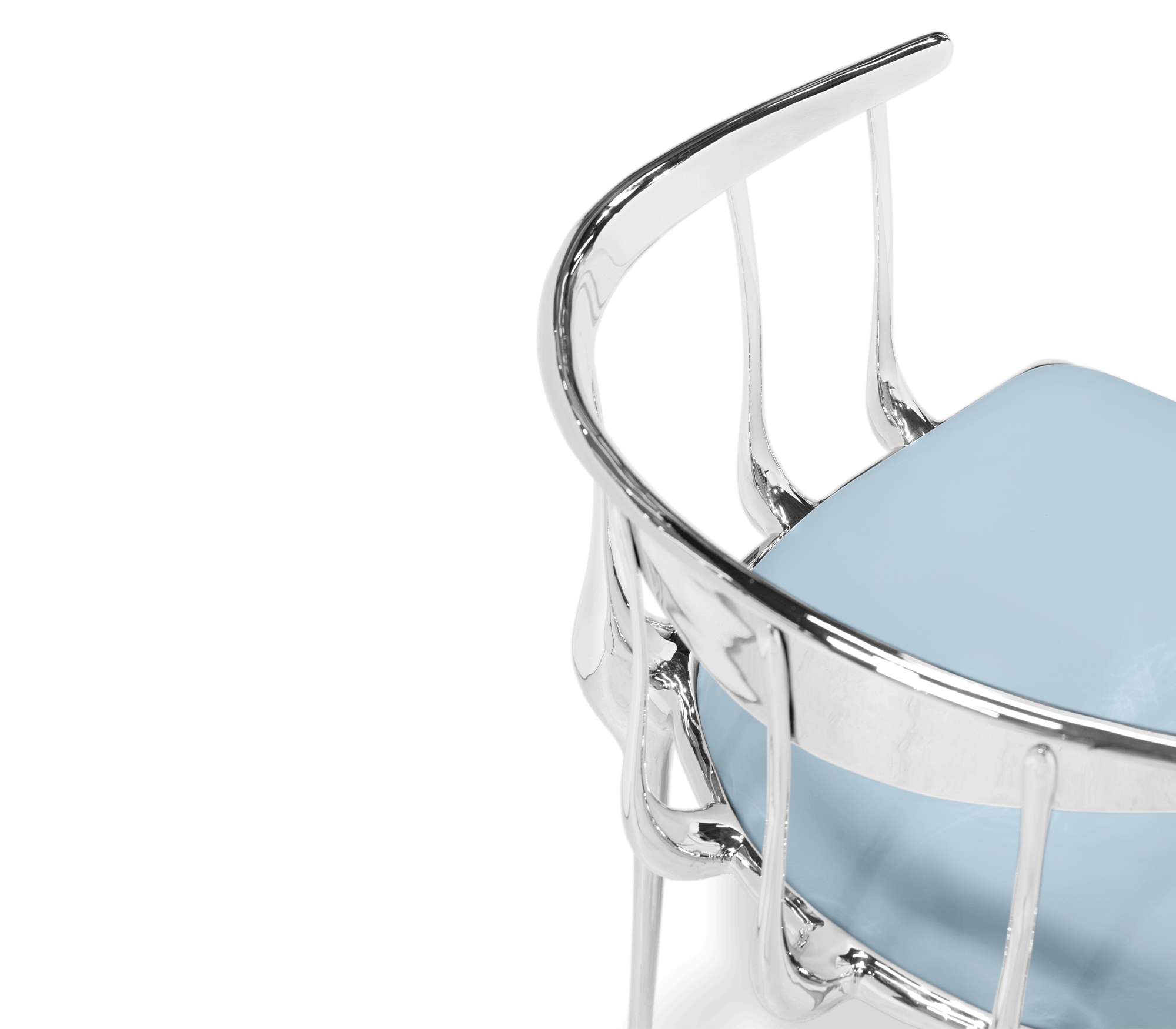 Chaise de luxe argentée