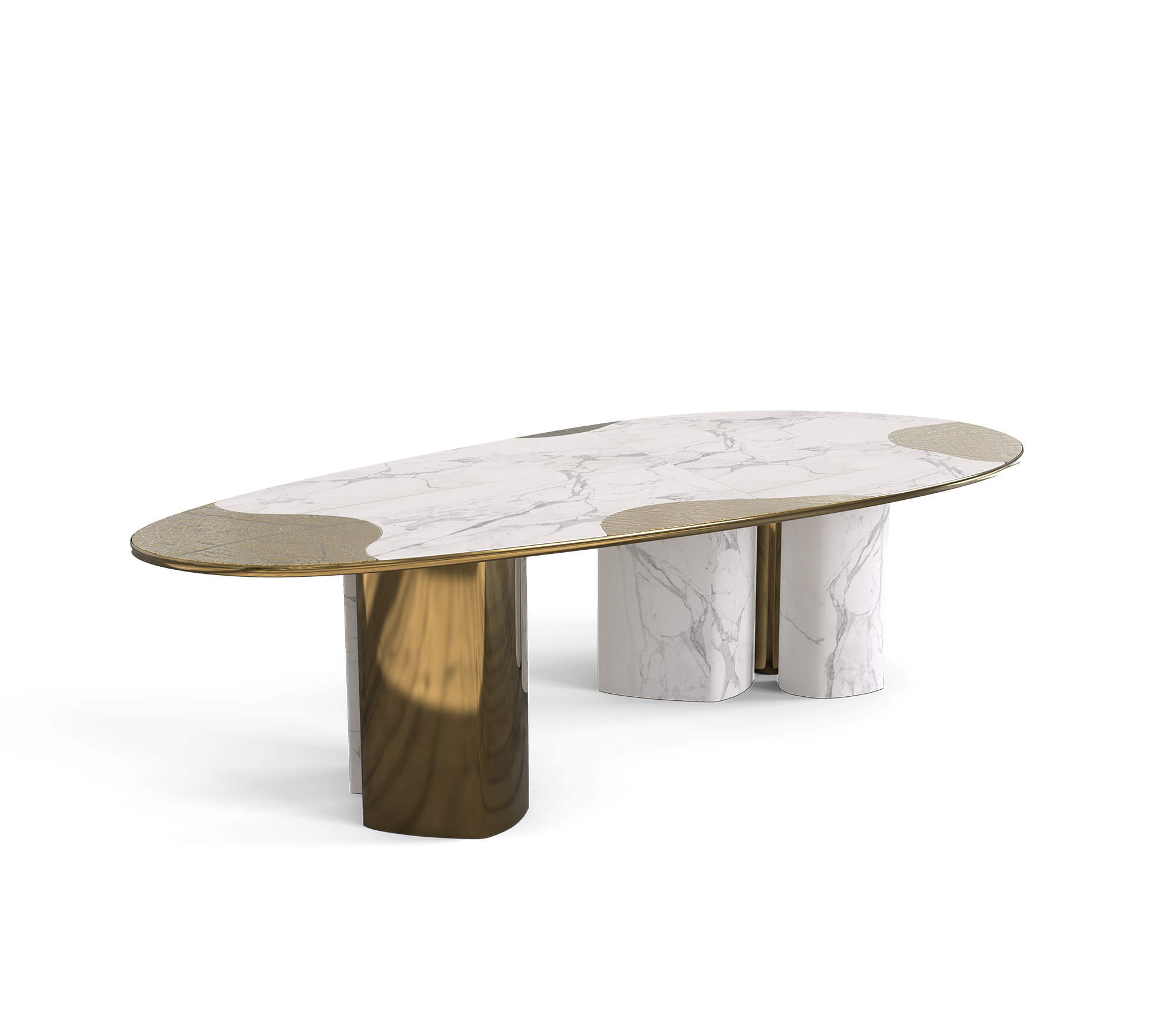 Athena Carrara marmer en patina eettafel