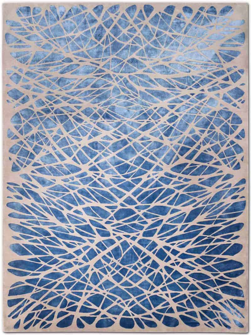 Dresden marineblauw handgeknoopt tapijt | Maat: 183 × 274 cm