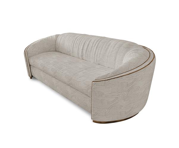 Canapé courbé beige Premium Comfort