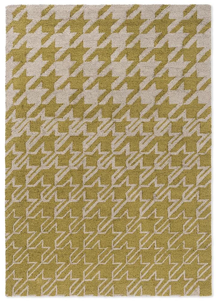 Houndstooth mosterd outdoor tapijt | Maat: 250 × 350 cm