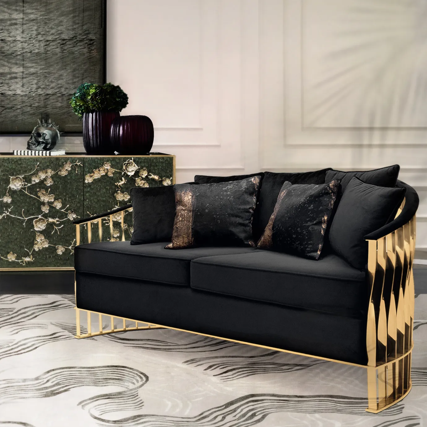 Cabinet plumes de paon Mirage