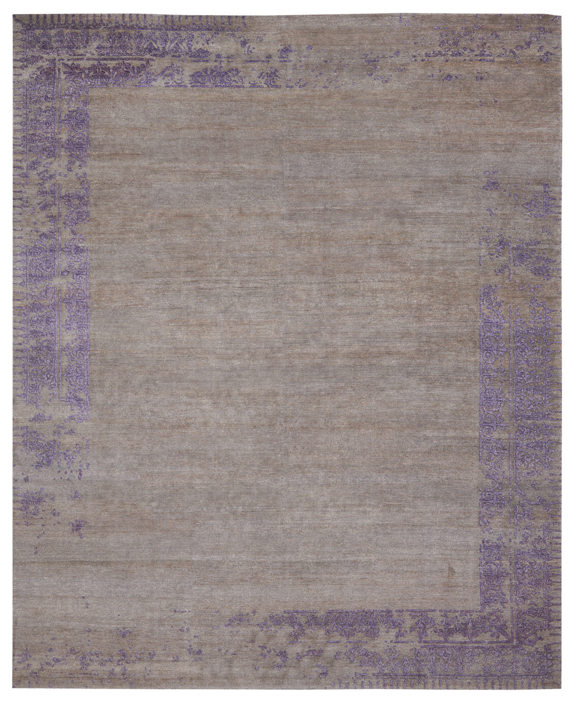 Tapis Ferrara Special Border gris violet | Taille: 450 × 550 cm