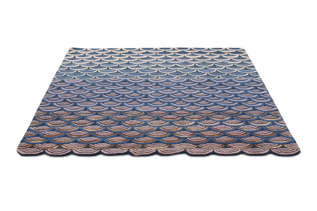 Masquerade blauw vloerkleed