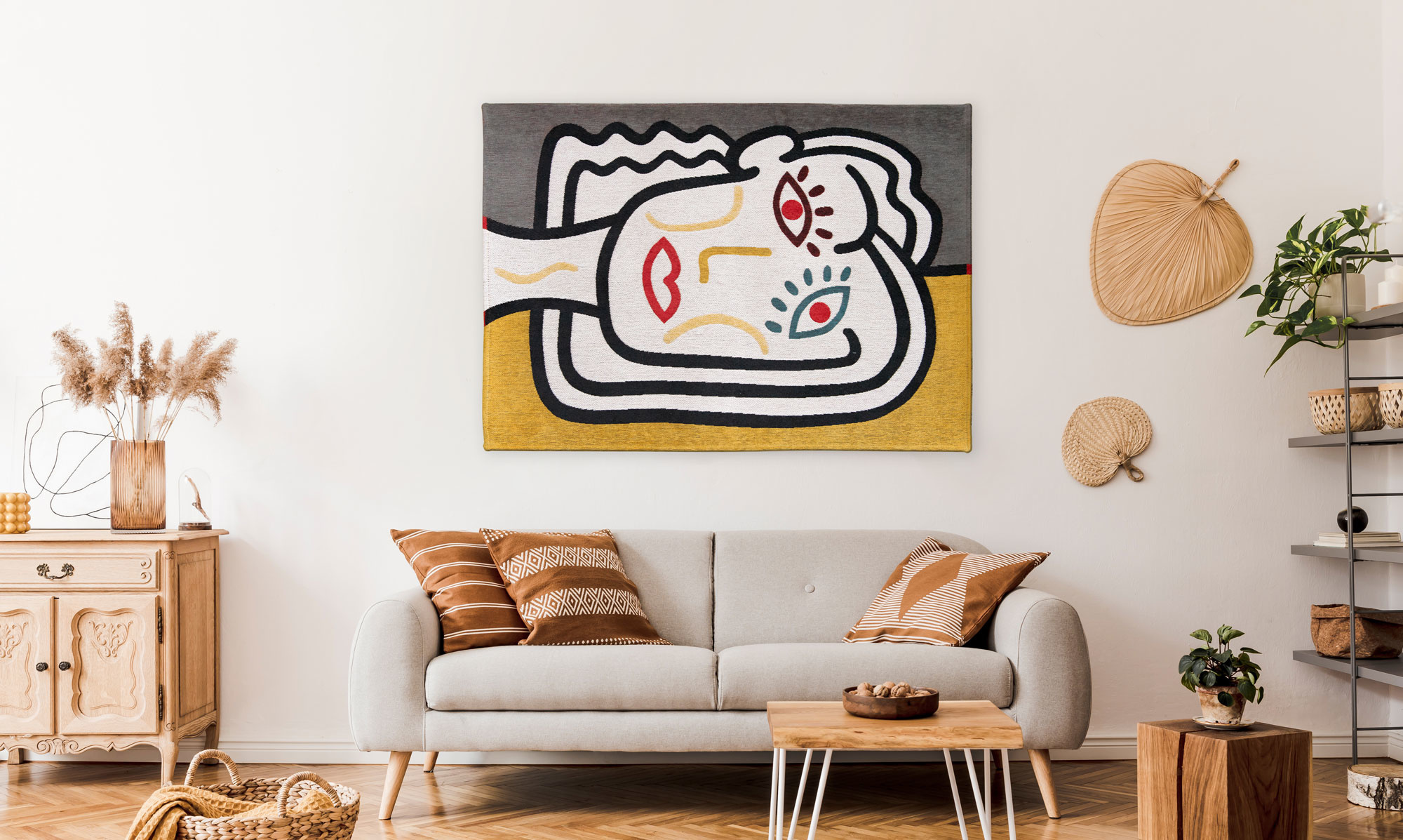 Dry Beige rond tapijt | Maat: 200 × 280 cm