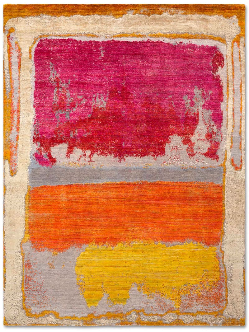 Magenta handgemaakt luxe tapijt | Maat: 250 × 300 cm