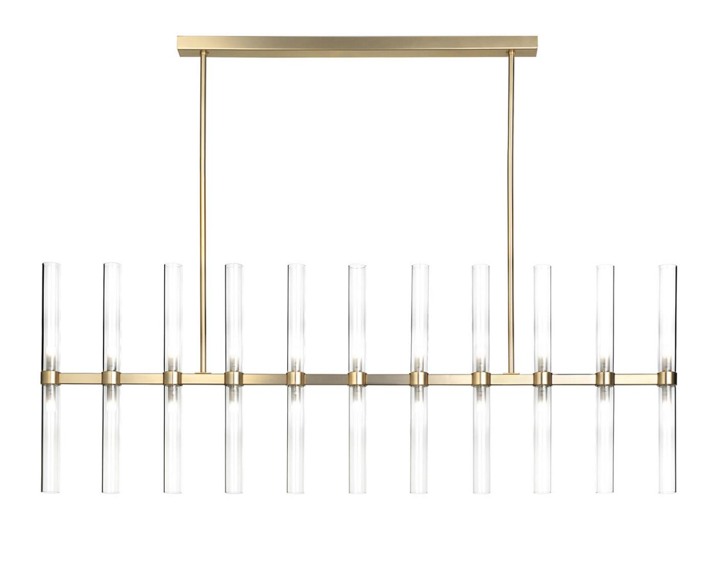 Lustre avec tubes en verre rectangulaire