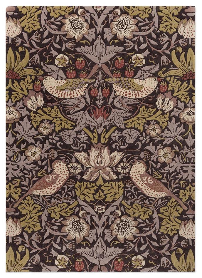 Tapis Strawberry Thief Grape artisanal | Taille: 170 × 240 cm