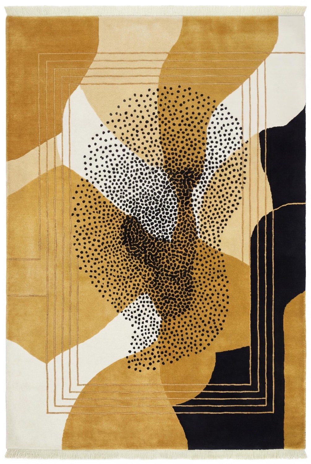 Abstract Figure Gold vloerkleed