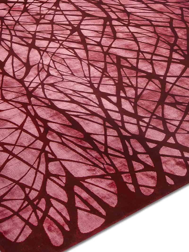 Dresden rood luxe handgeknoopt vloerkleed