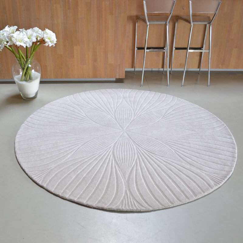 Tapis rond Folia pierre