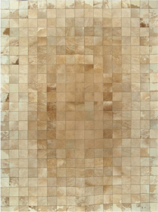 Tapis en peau de vache Mosaic beige | Taille: 140 × 200 cm