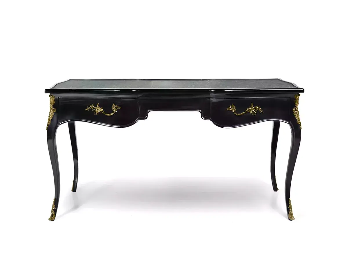 Exotisch pauwenveren Ormolu bureau