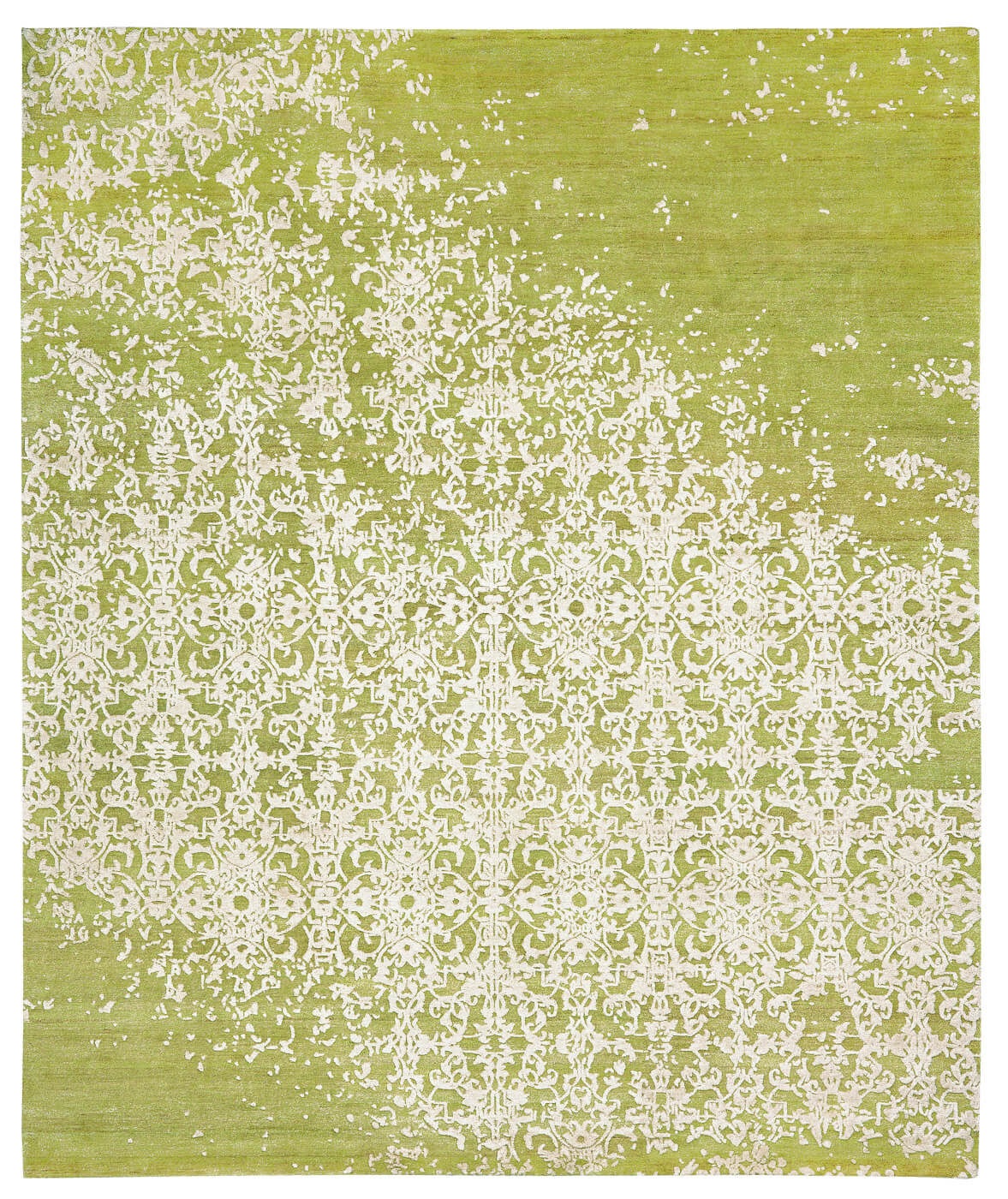 Milano Raved groen wit tapijt | Maat: 500 × 600 cm