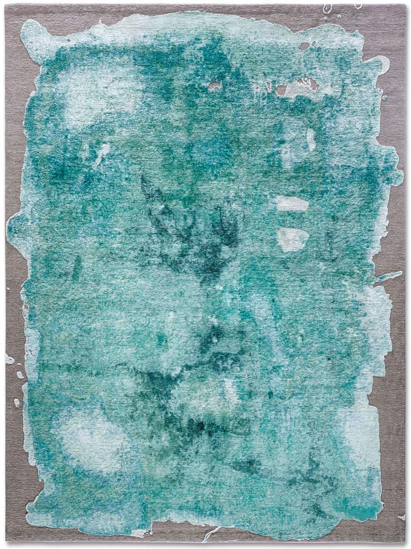 Tapis de luxe noué à la main Mono aqua