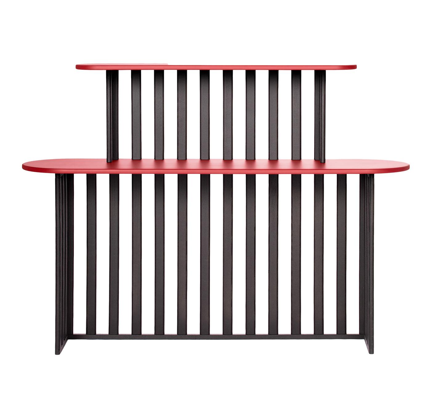 Zwart en rode tweelaagse console