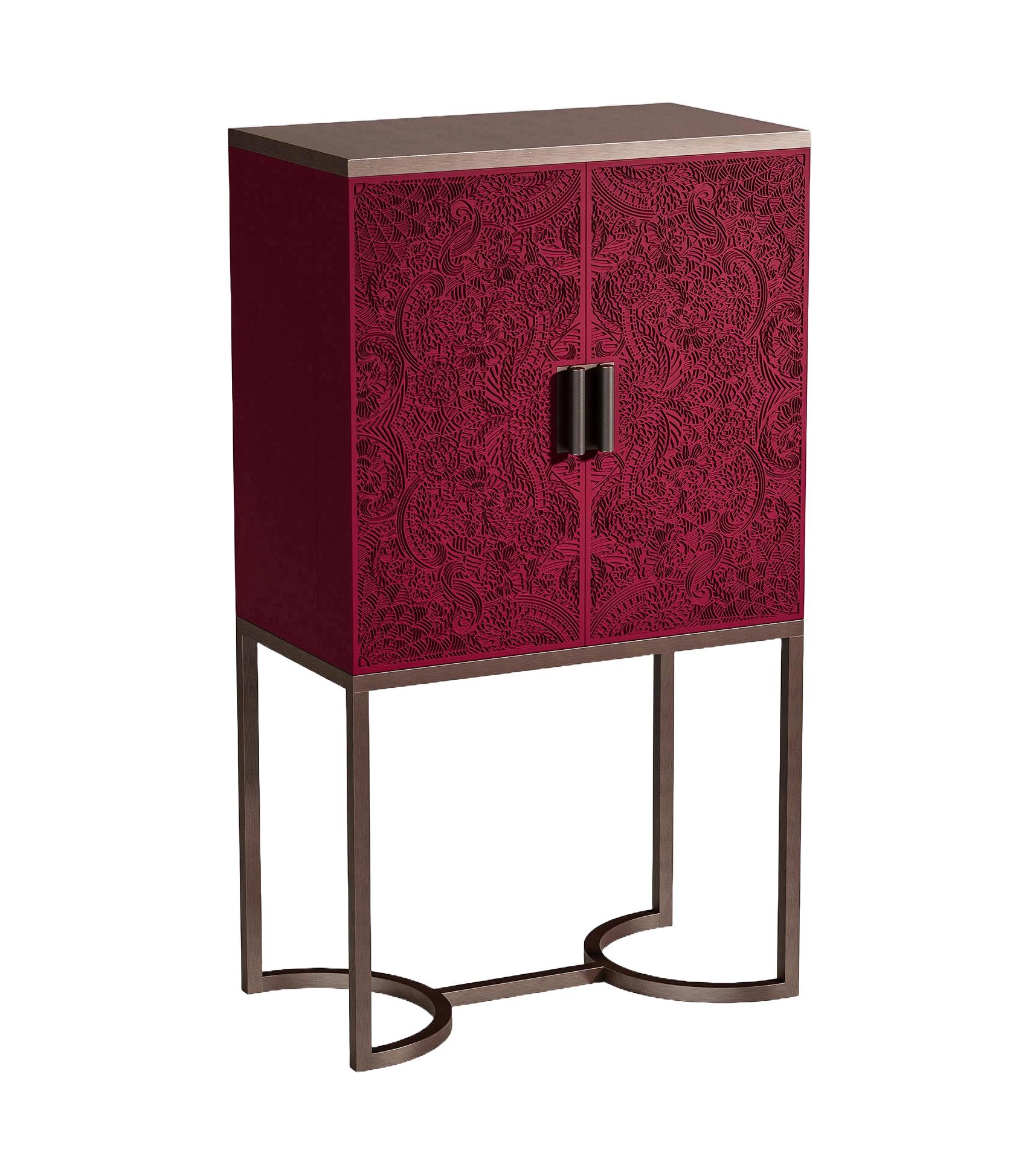 Meuble bar rouge