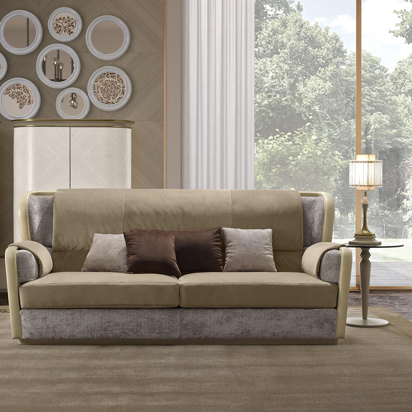 Beige 3-zitsbank