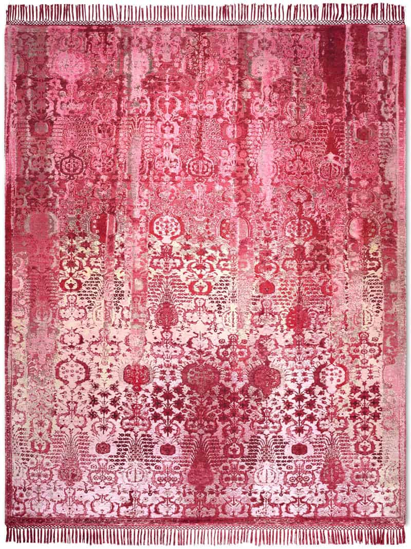 Tapis de luxe noué à la main Woods Strawberry