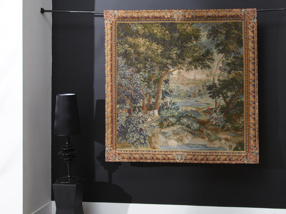 Tapisserie murale carrée Verdure cascade